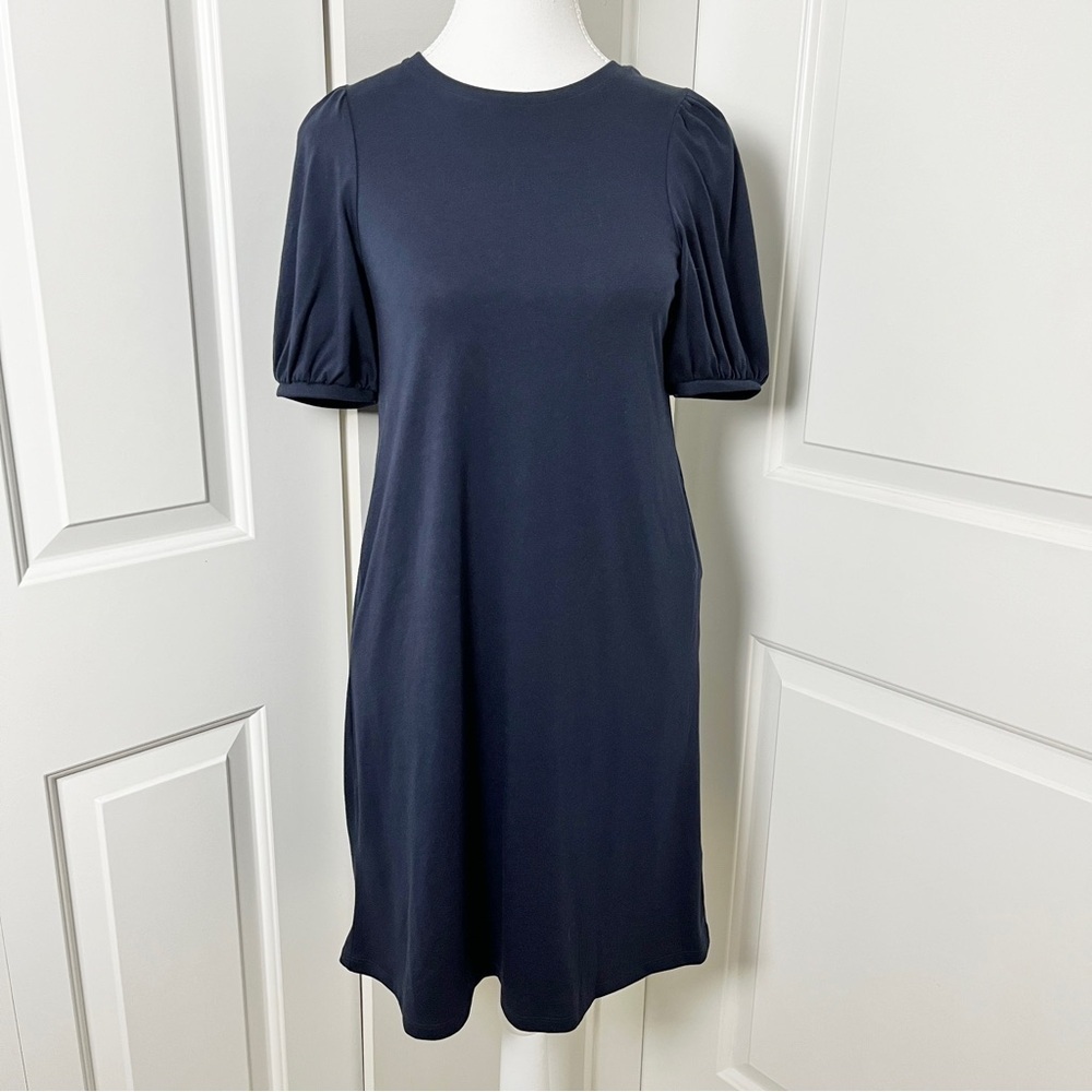 Uniqlo Girls Smooth Cotton Jersey Dress - Navy, Size 150/Adult Small